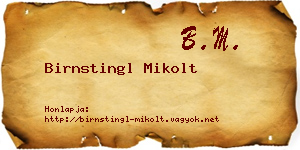 Birnstingl Mikolt névjegykártya